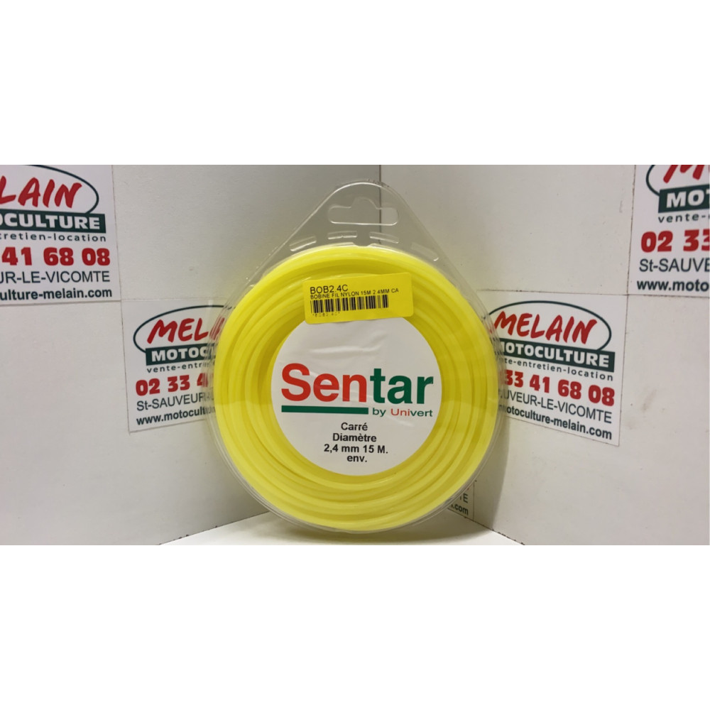 Bobine de fil nylon carré 2,40mm 15m