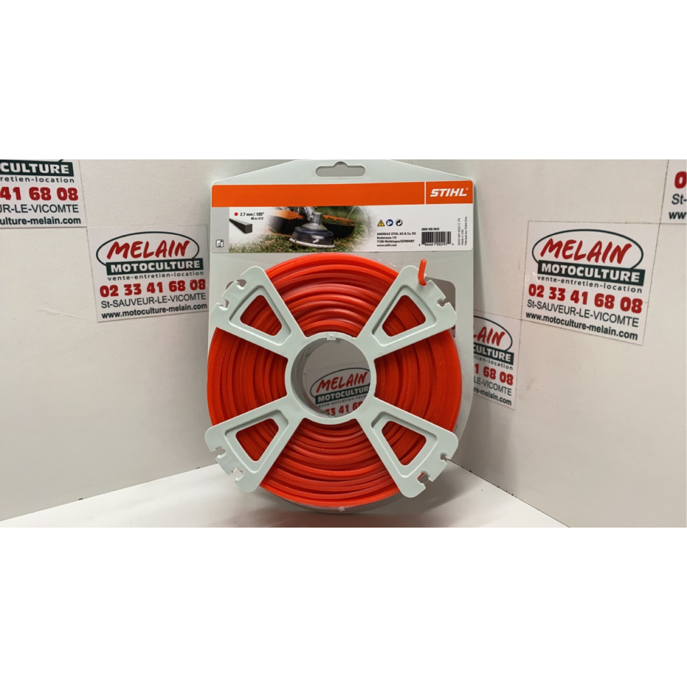 Bobine de fil nylon carré 2,70mm 68m