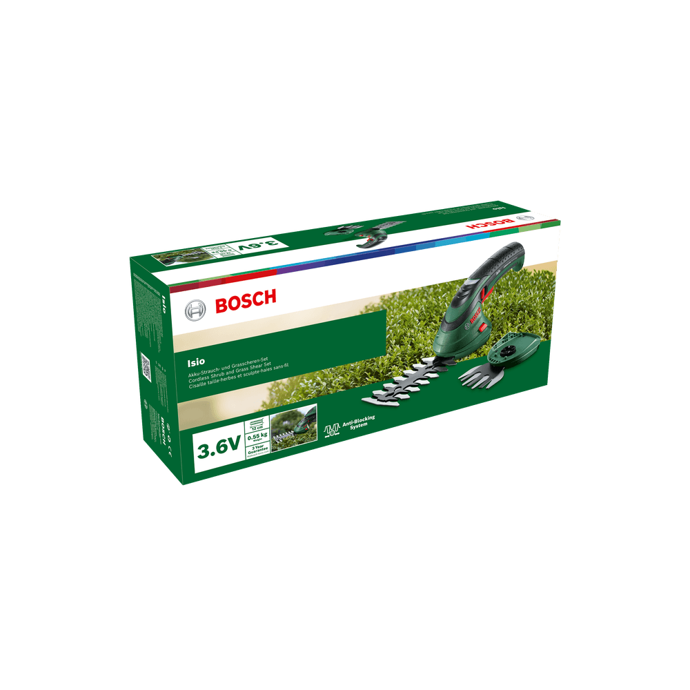 Sculpte-haie batterie 3.6 volts lame 12 cm + chargeur isio bosch