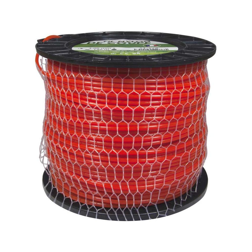 Fil nylon débroussailleuse diam 4 mmx100m carré